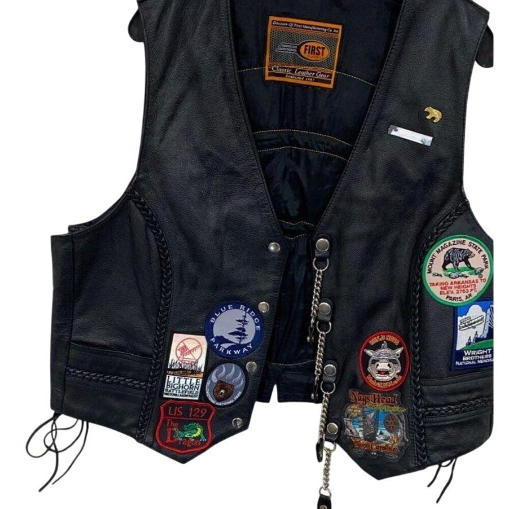 Vintage Harley HOG Life Member Leather Vest Size M – First Classic
